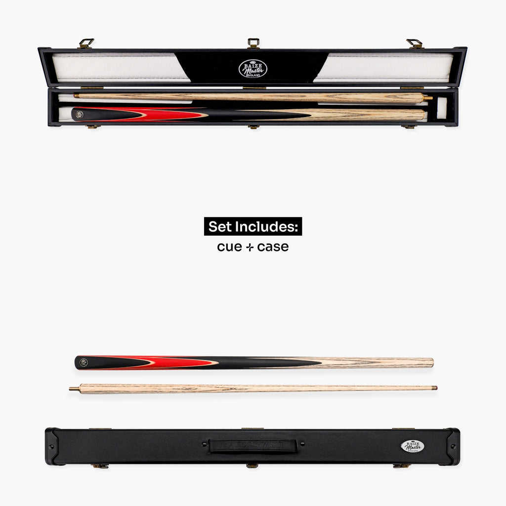 Baize Master Crucible cue and case set - 9.5mm tip Cue + Case