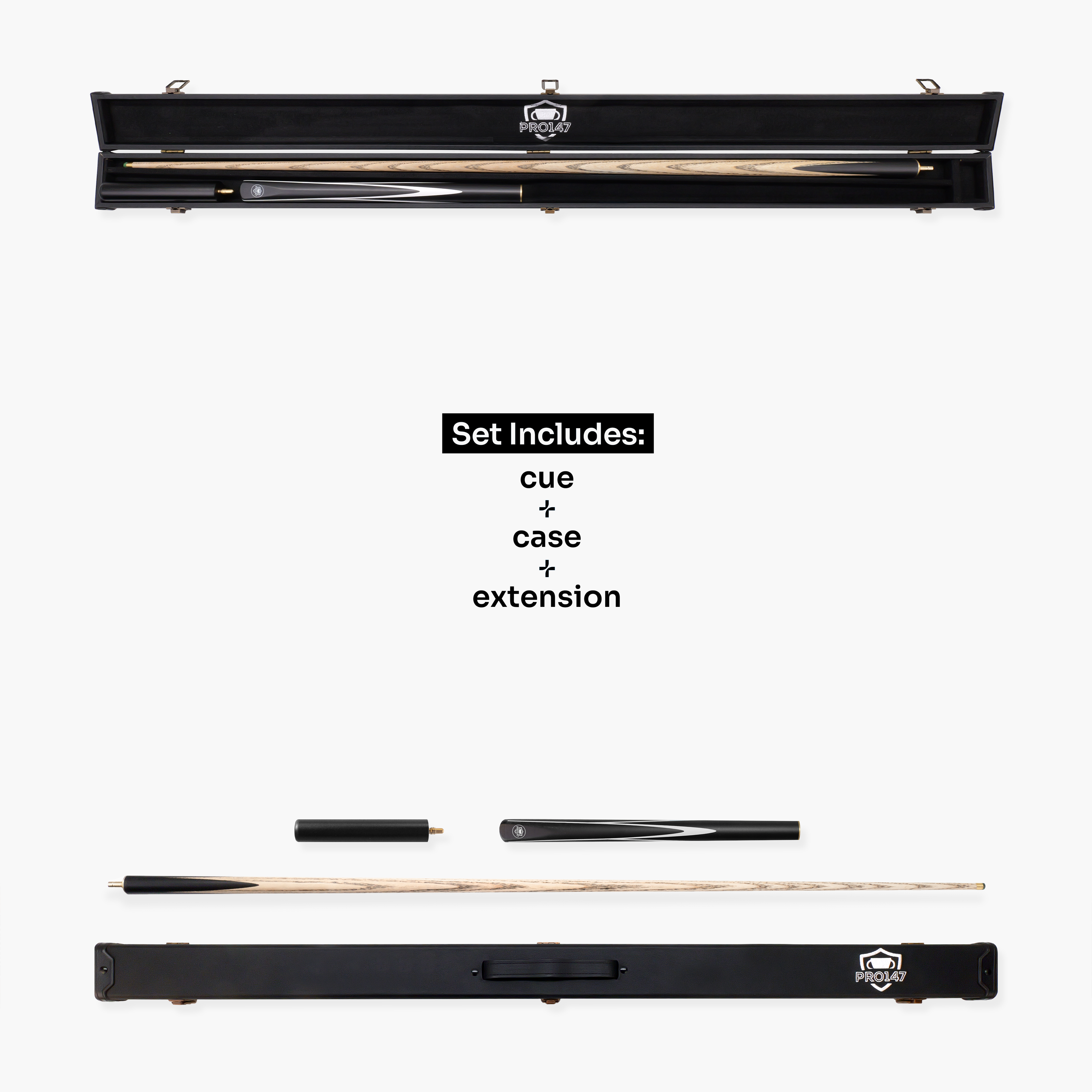PRO147 Striker 3/4 cue and standard case set Cue + Case