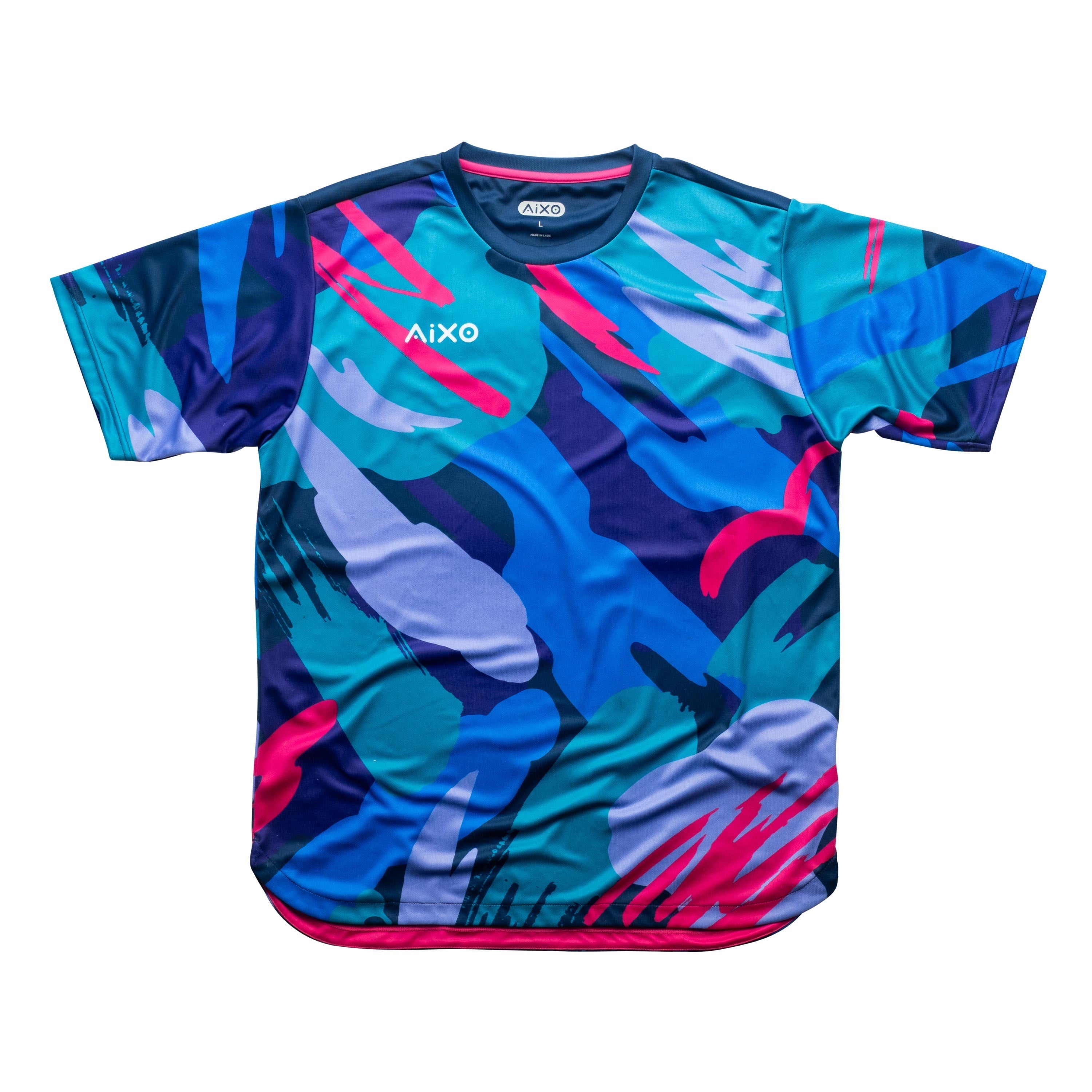 Aixo Abstract Mens Top Multicolour Dark Aixo