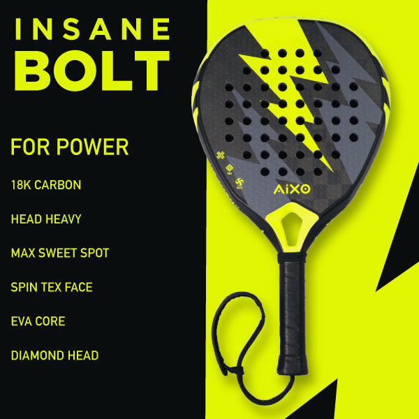 AIXO Insane Bolt Padel Racket 18k Carbon Aixo