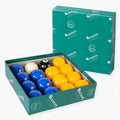 Aramith Premier blue and yellow 2-inch pool balls Cue + Case