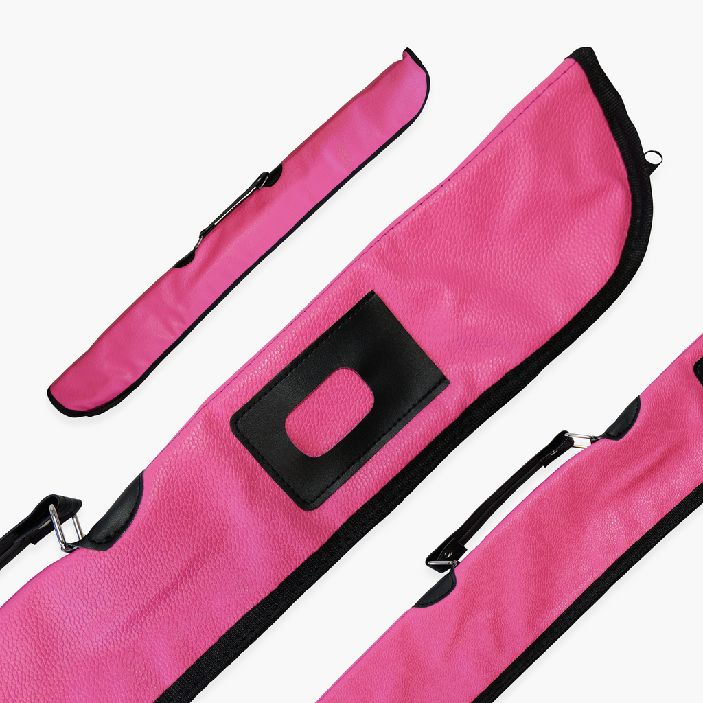 Hot pink padded 2-piece soft cue case