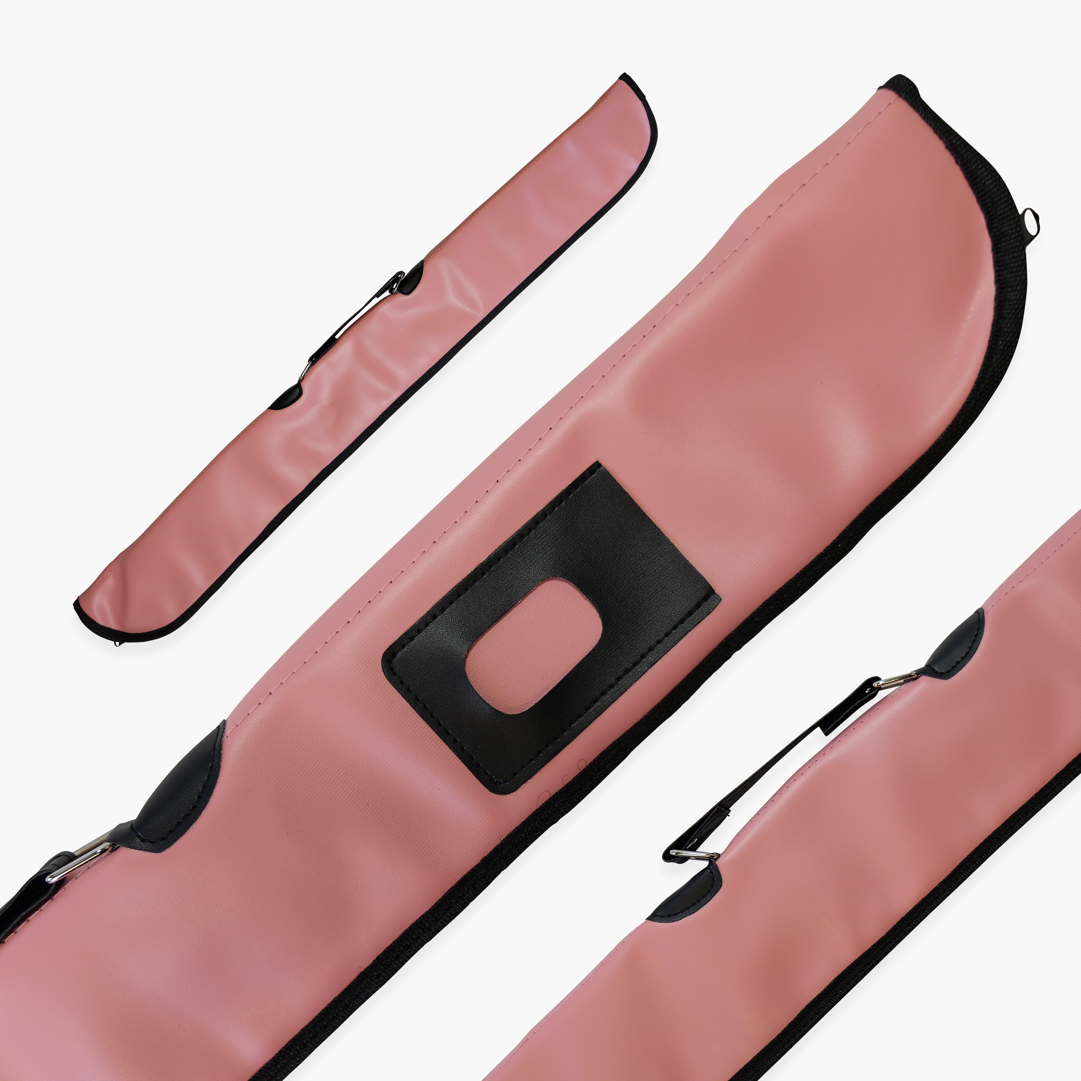 Light pink padded 2-piece soft cue case