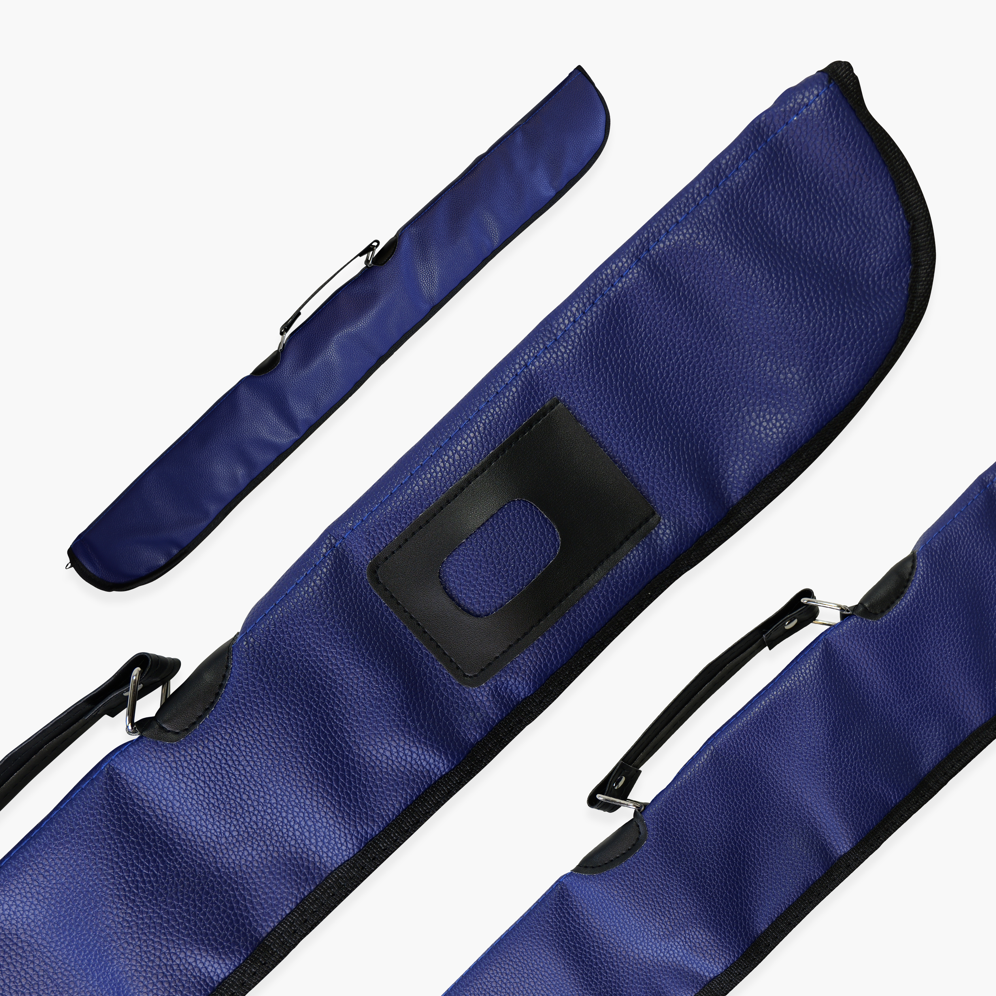 Navy padded 2-piece soft cue case