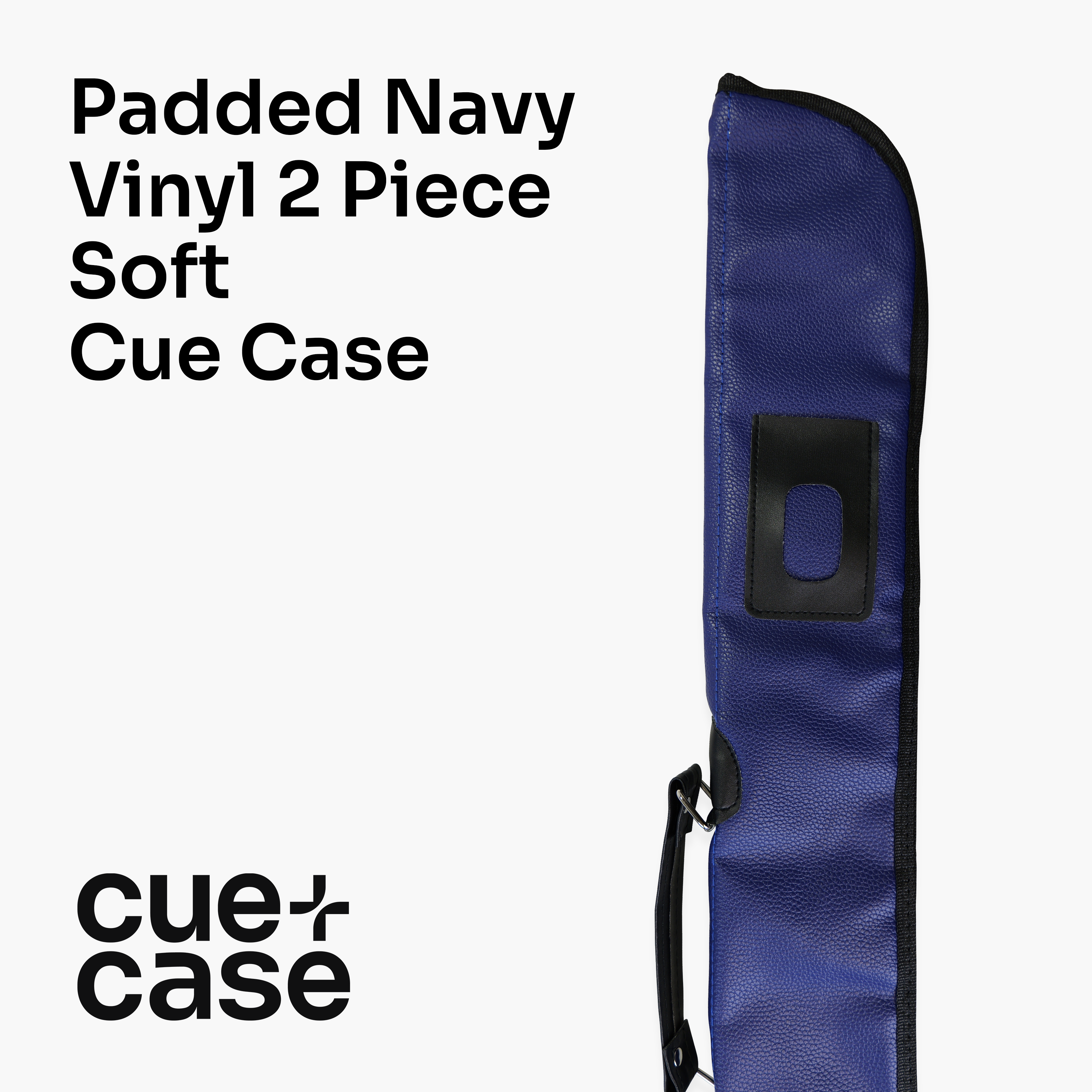 Navy padded 2-piece soft cue case