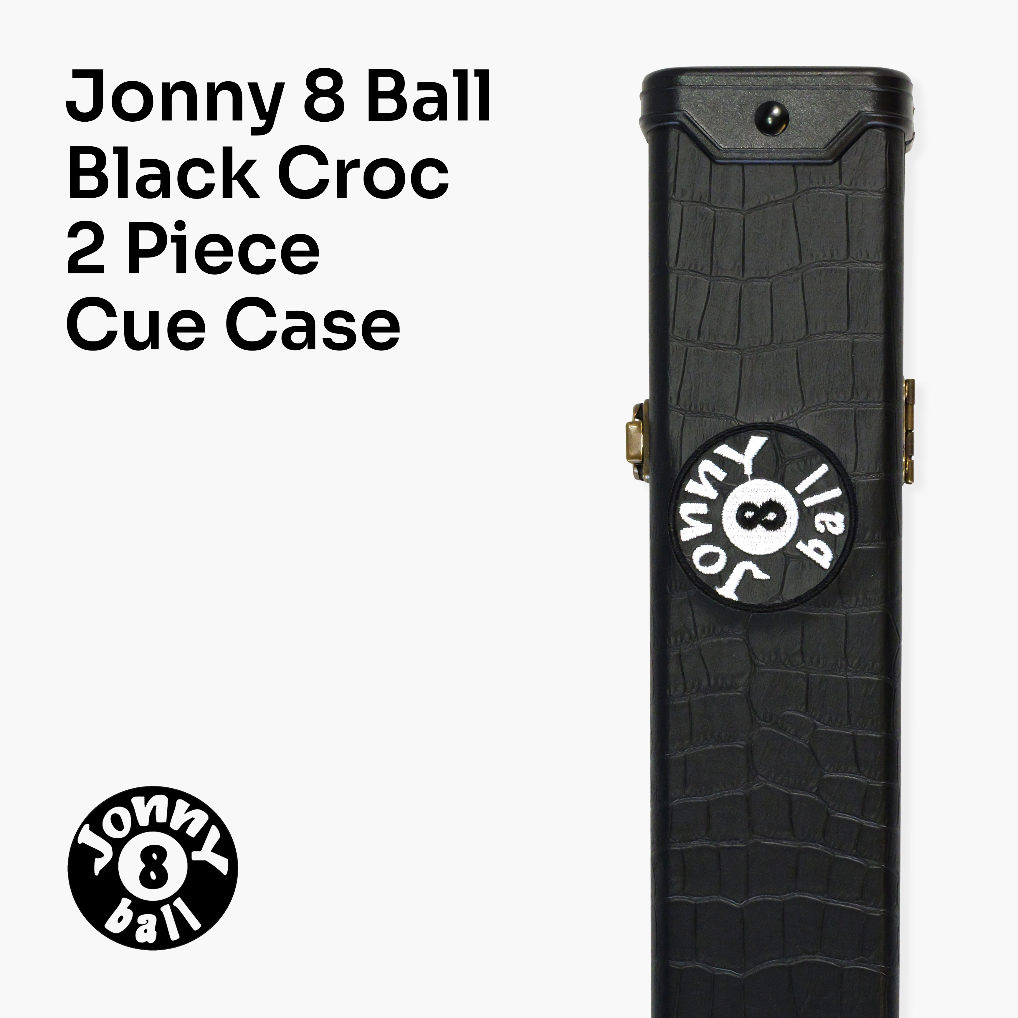 Jonny 8 Ball Black Croc 2-piece cue case Cue + Case