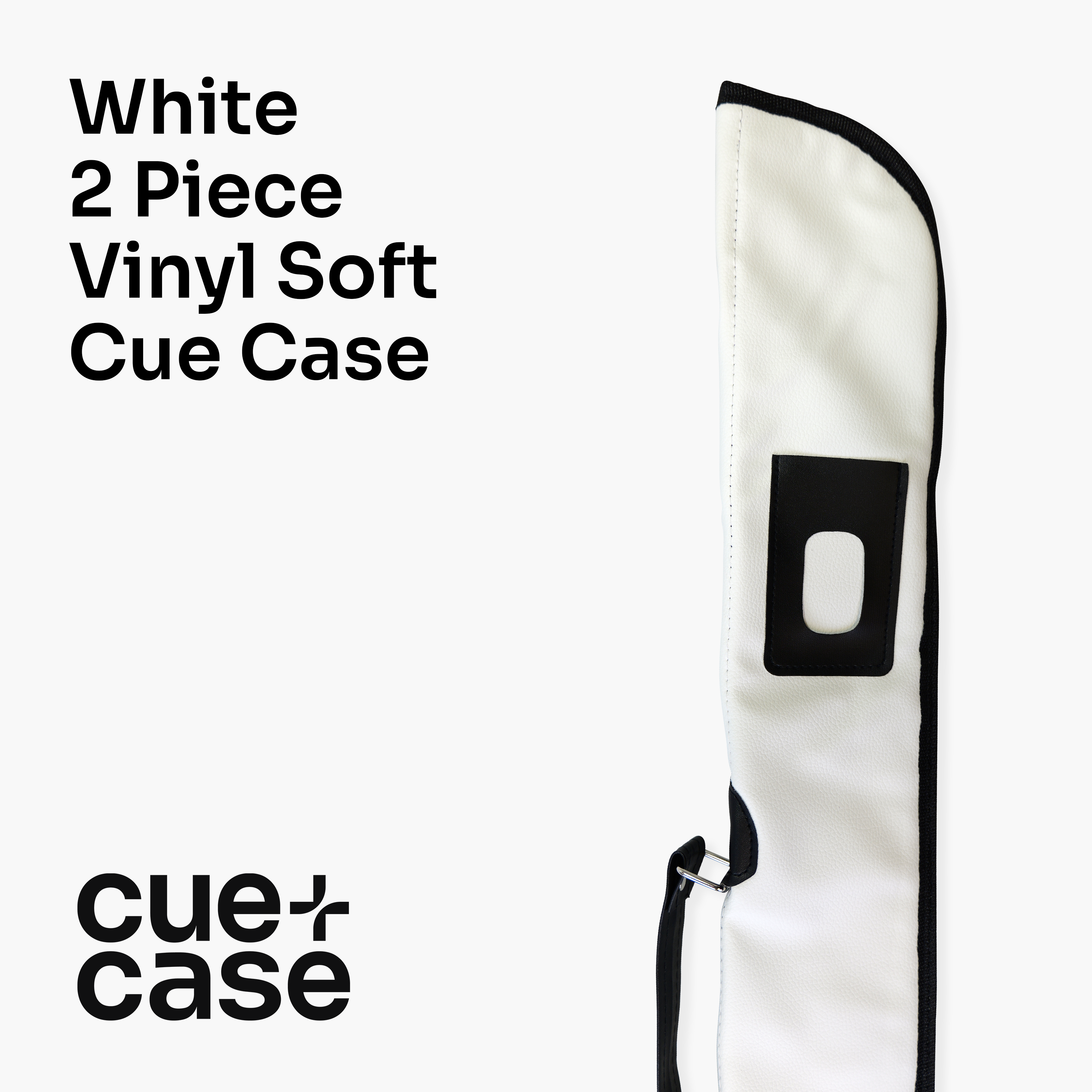White padded 2-piece soft cue case