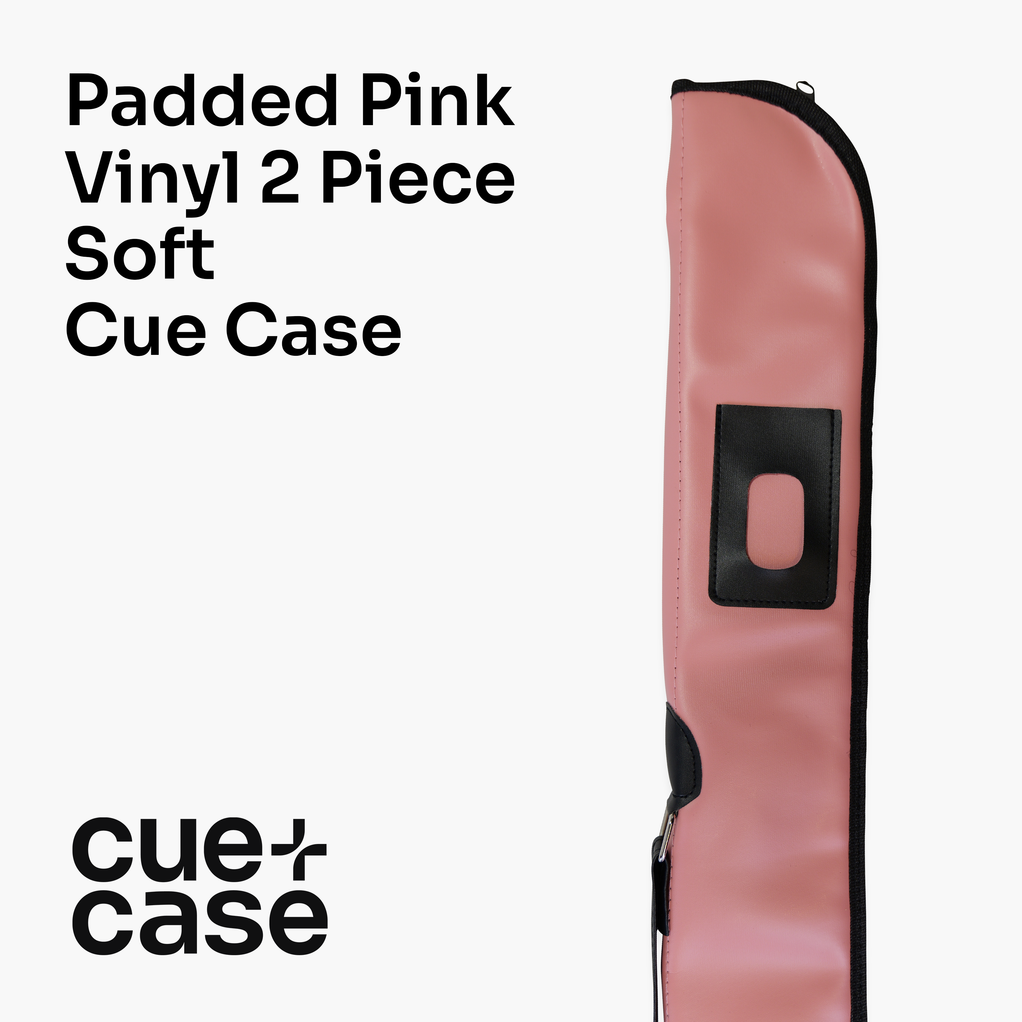 Light pink padded 2-piece soft cue case