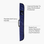 Navy padded 2-piece soft cue case