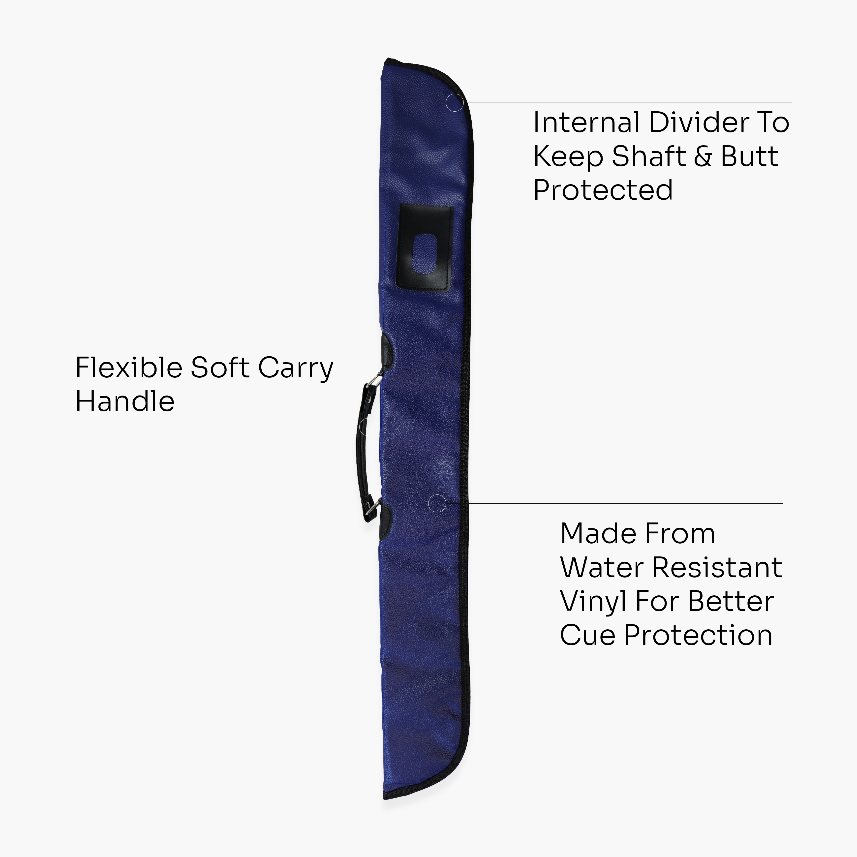 Navy padded 2-piece soft cue case