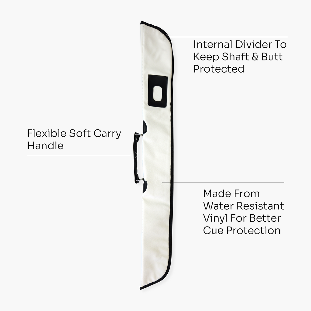 White padded 2-piece soft cue case