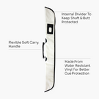 White padded 2-piece soft cue case