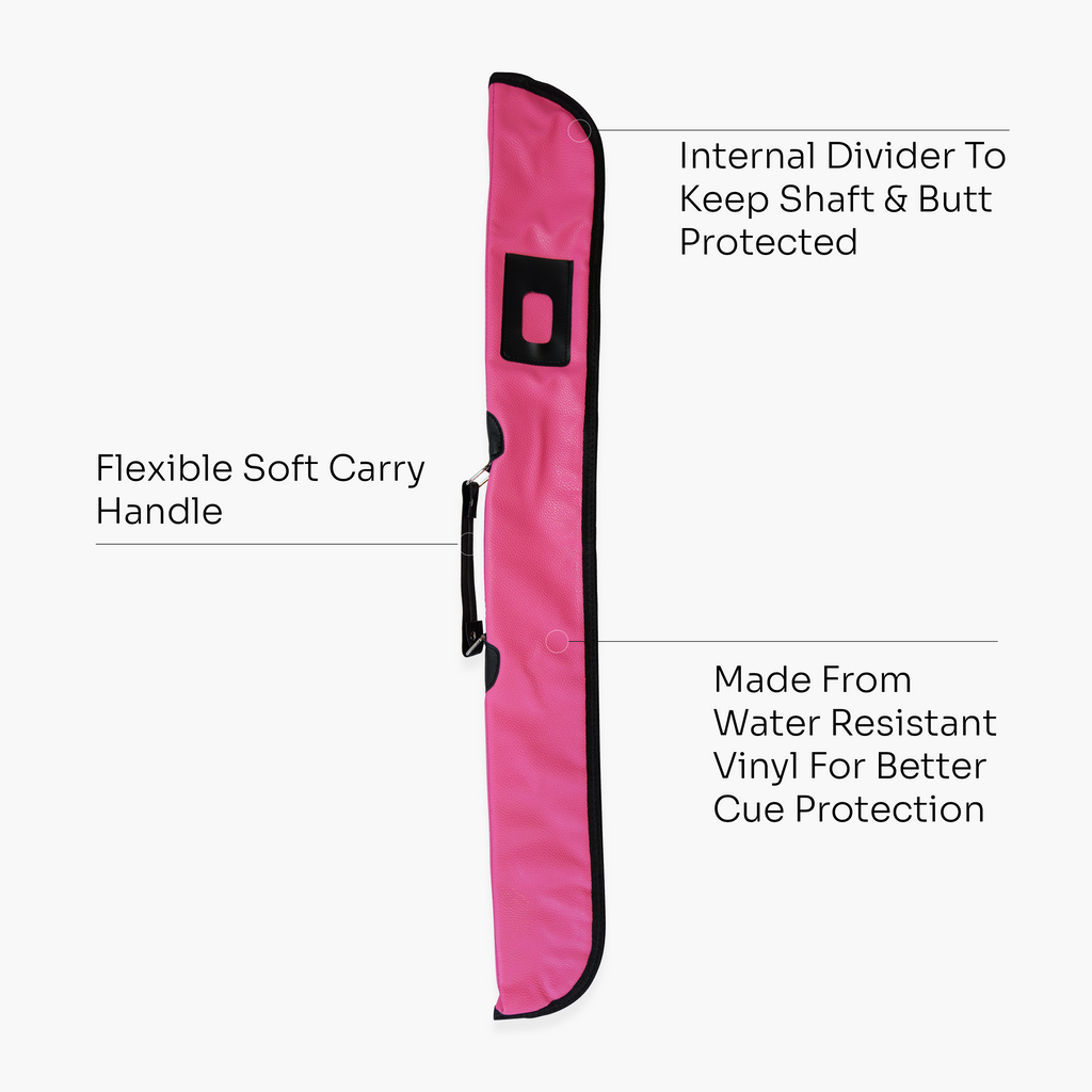 Hot pink padded 2-piece soft cue case