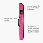 Hot pink padded 2-piece soft cue case