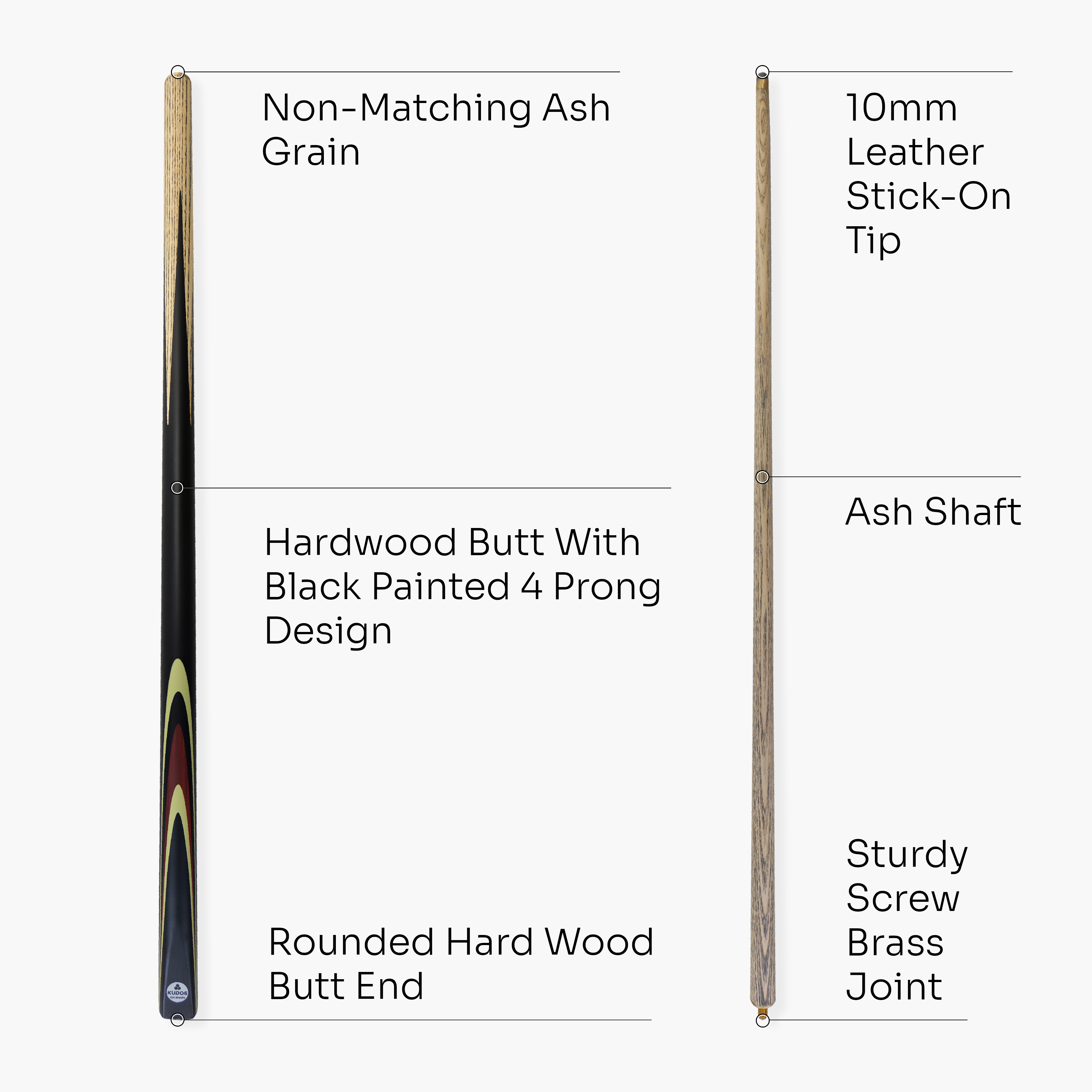 Kudos Classic 57-inch heavy weight 2-piece cue Cue + Case