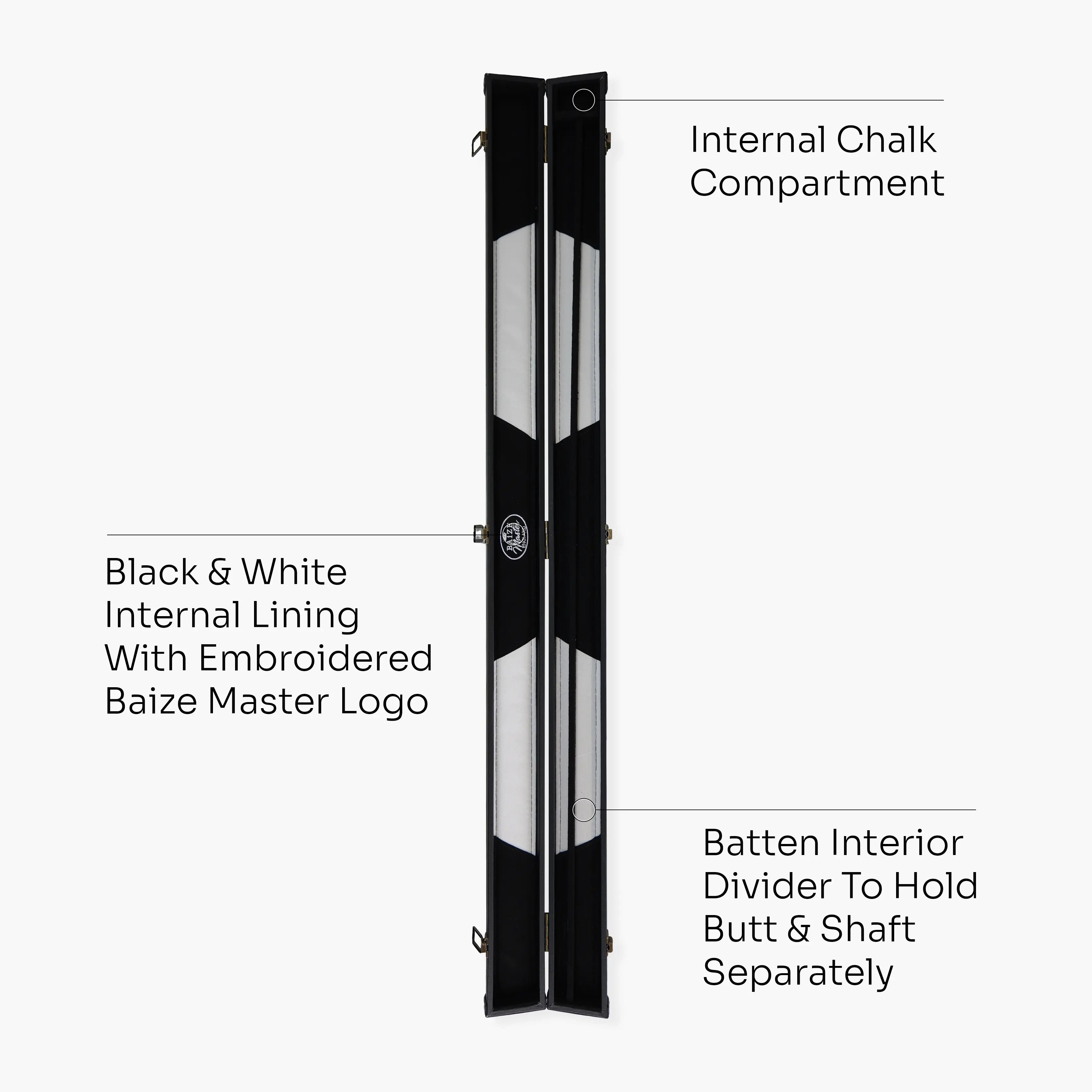Baize Master black 3/4 cue case Cue + Case