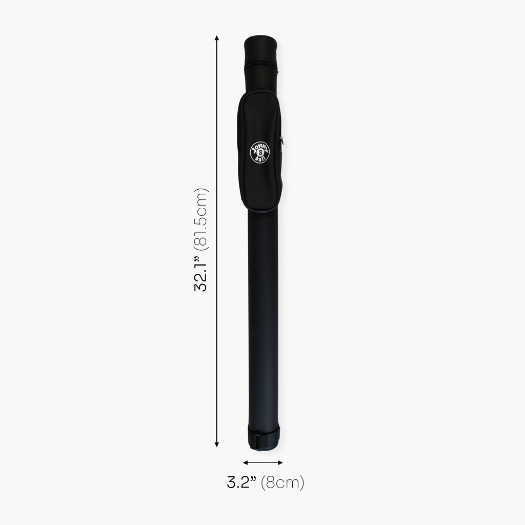 Jonny 8 Ball black tubular 2-piece cue case Cue + Case