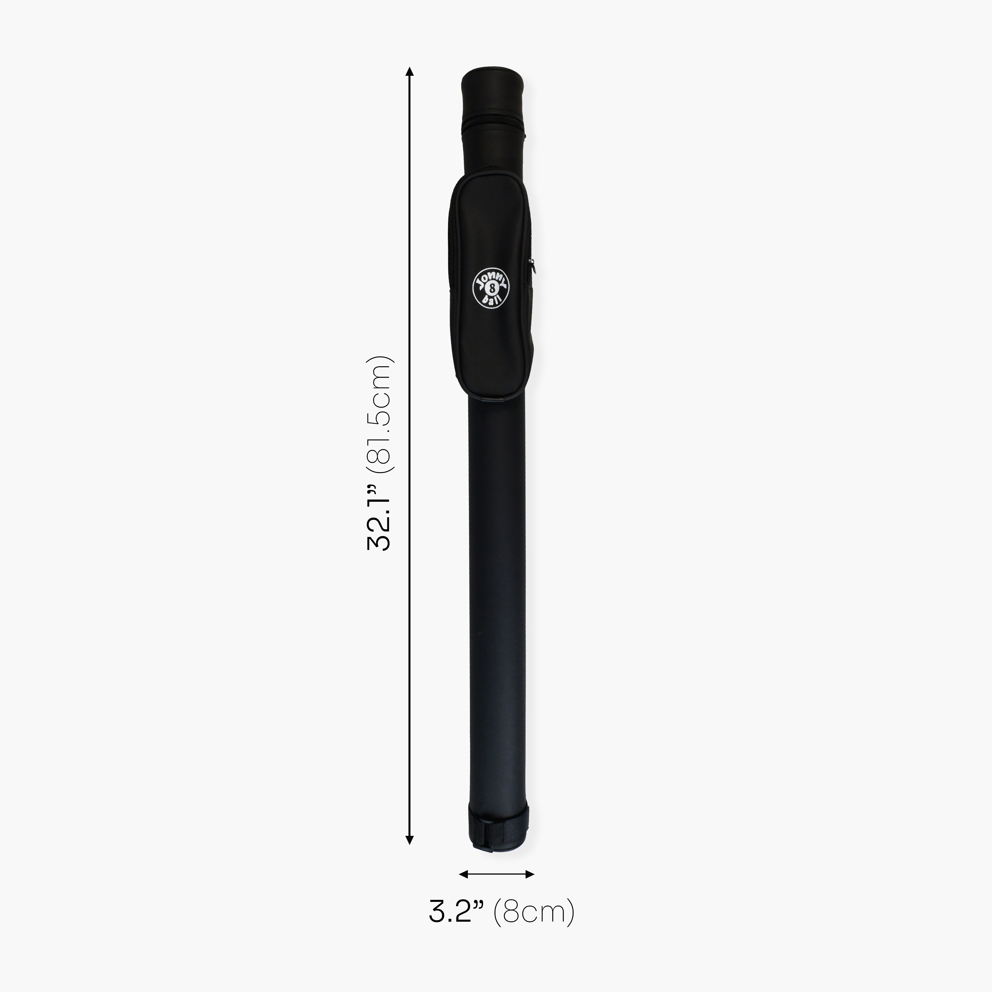 Jonny 8 Ball black tubular 2-piece cue case Cue + Case