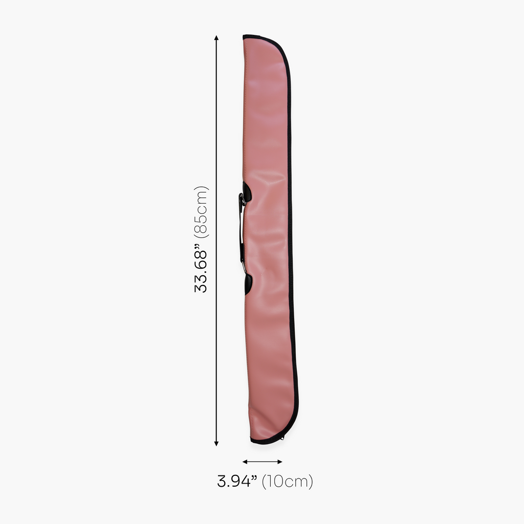 Light pink padded 2-piece soft cue case