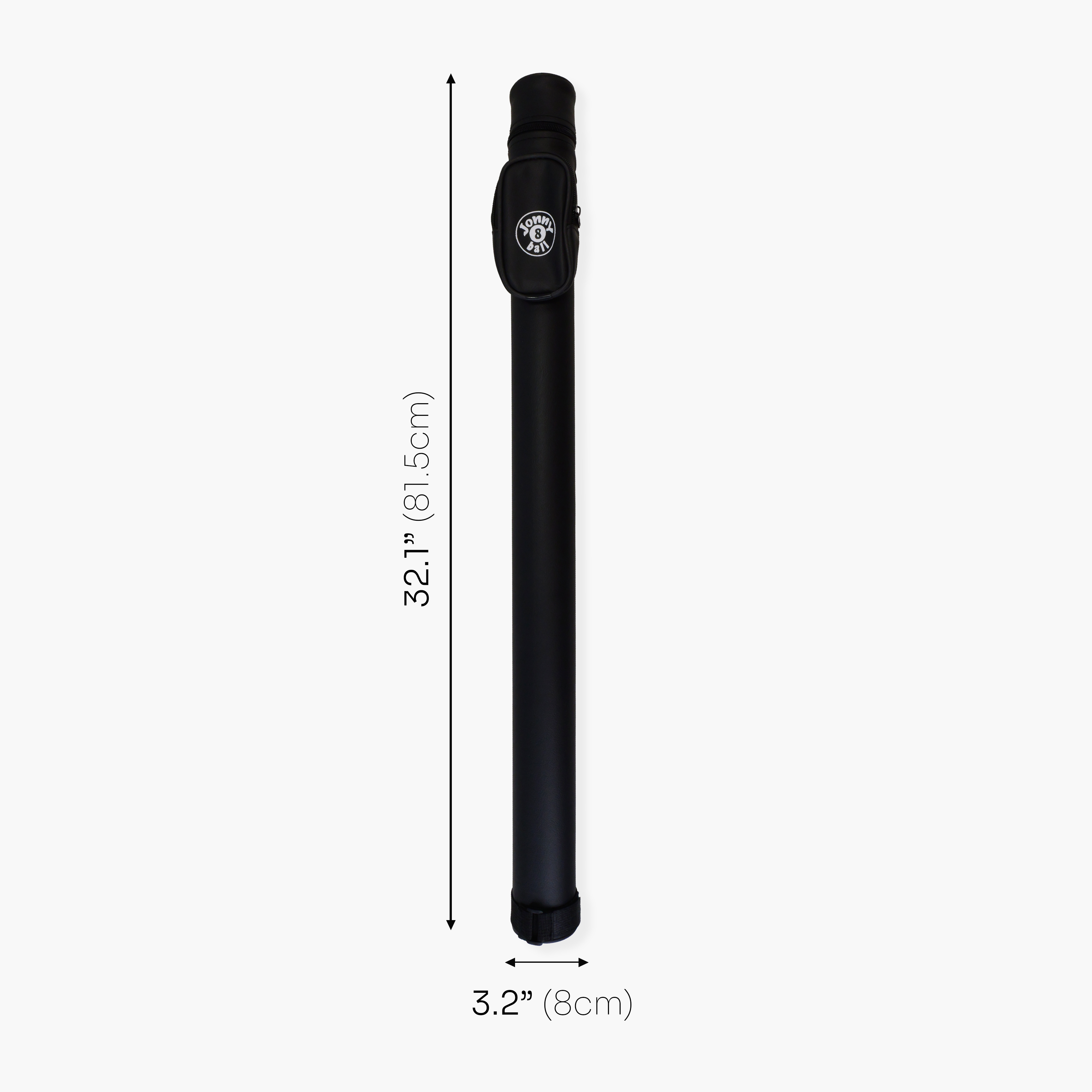Jonny 8 Ball black tubular 2-piece cue case Cue + Case
