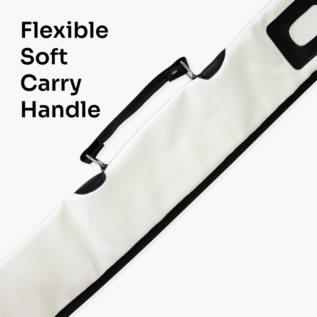 White padded 2-piece soft cue case