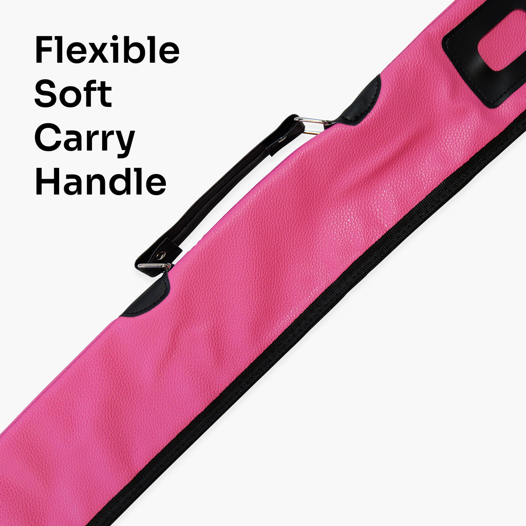 Hot pink padded 2-piece soft cue case