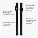Jonny 8 Ball black tubular 2-piece cue case Cue + Case