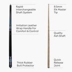 Jonny 8 Ball Riss 57-inch 2-piece pool cue Cue + Case