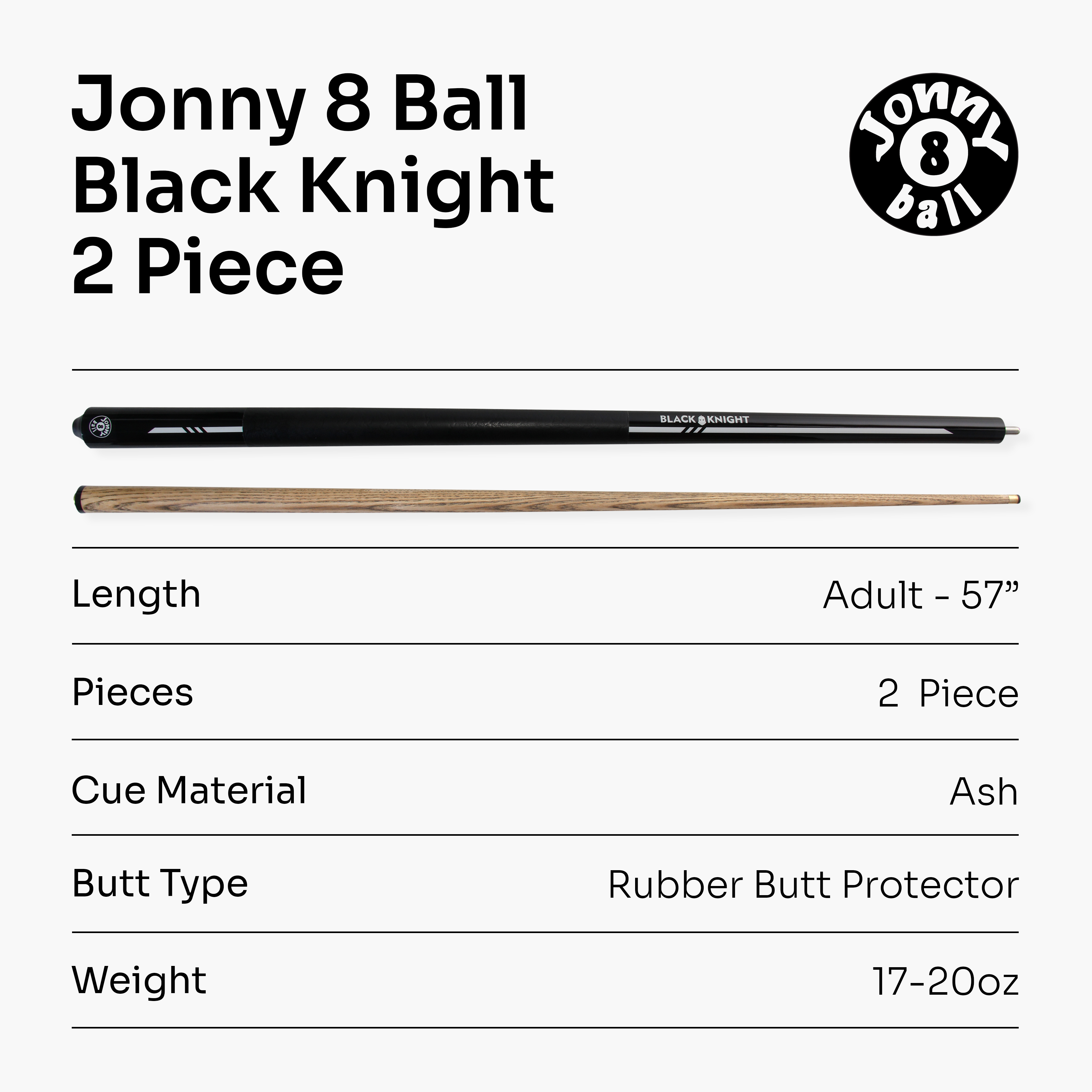 Jonny 8 Ball Riss 57-inch 2-piece pool cue Cue + Case