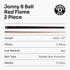 Jonny 8 Ball Riss 57-inch 2-piece pool cue Cue + Case