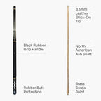 Jonny 8 Ball Aztec adjustable 4-piece pool cue Cue + Case