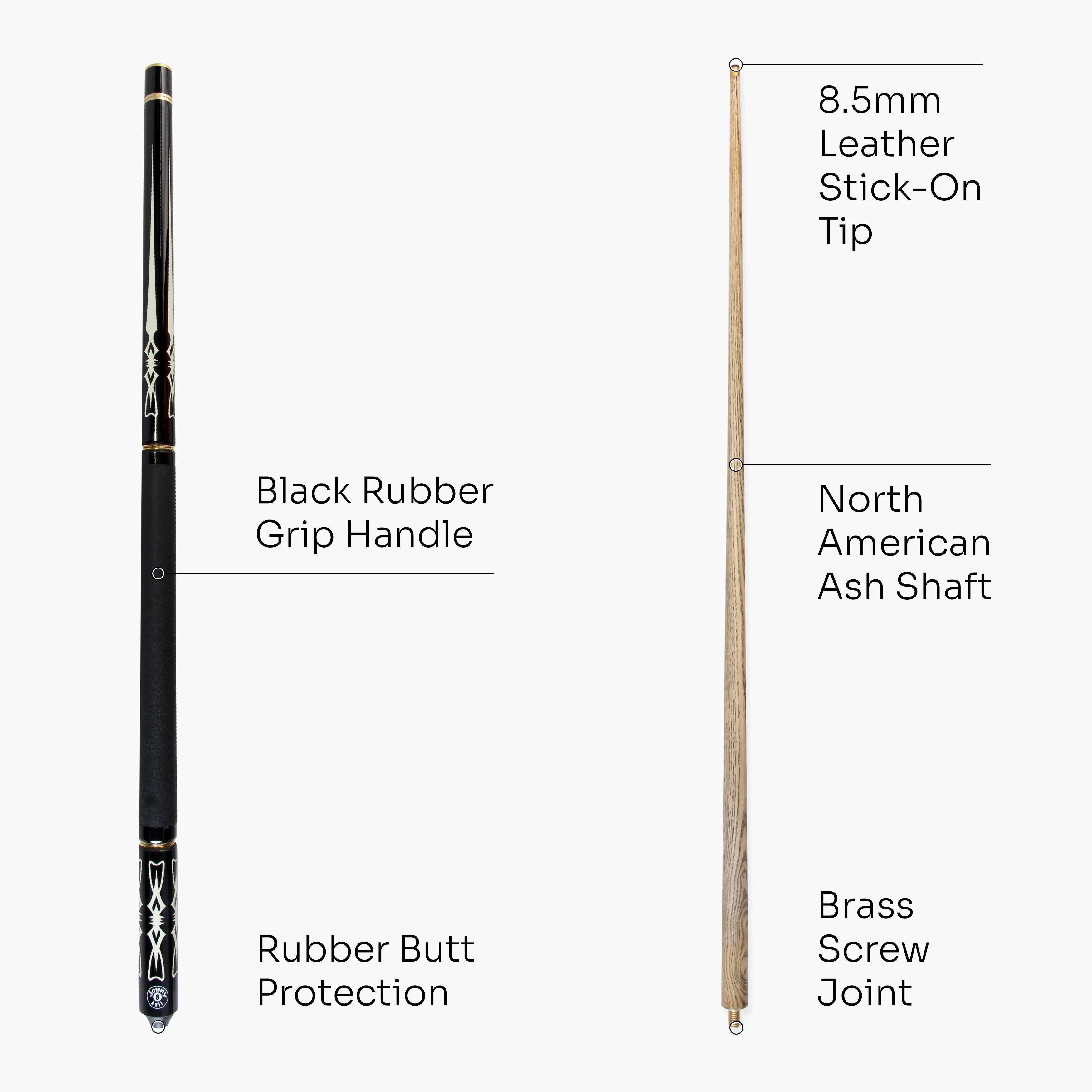 Jonny 8 Ball Aztec adjustable 4-piece pool cue Cue + Case