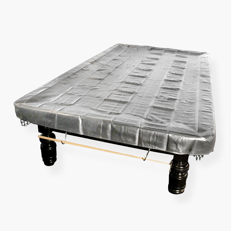 Silver 12ft fitted snooker table cover Cue + Case