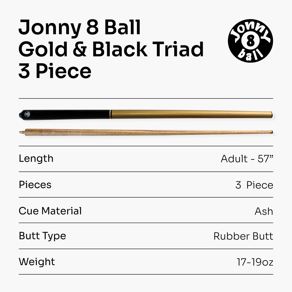 Jonny 8 Ball Triad 57-inch adjustable 3-piece cue Cue + Case