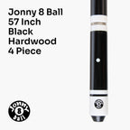 Jonny 8 Ball adjustable 4-piece cue with spare tips Cue + Case