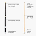Jonny 8 Ball adjustable 4-piece cue with spare tips Cue + Case