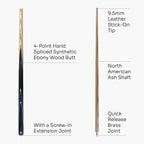 Baize Master Crucible 57-inch cue and case set Cue + Case