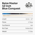 Baize Master Conquest 42-inch junior 2-piece cue Cue + Case