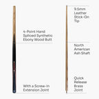 Baize Master Crucible 57-inch cue and case set Cue + Case