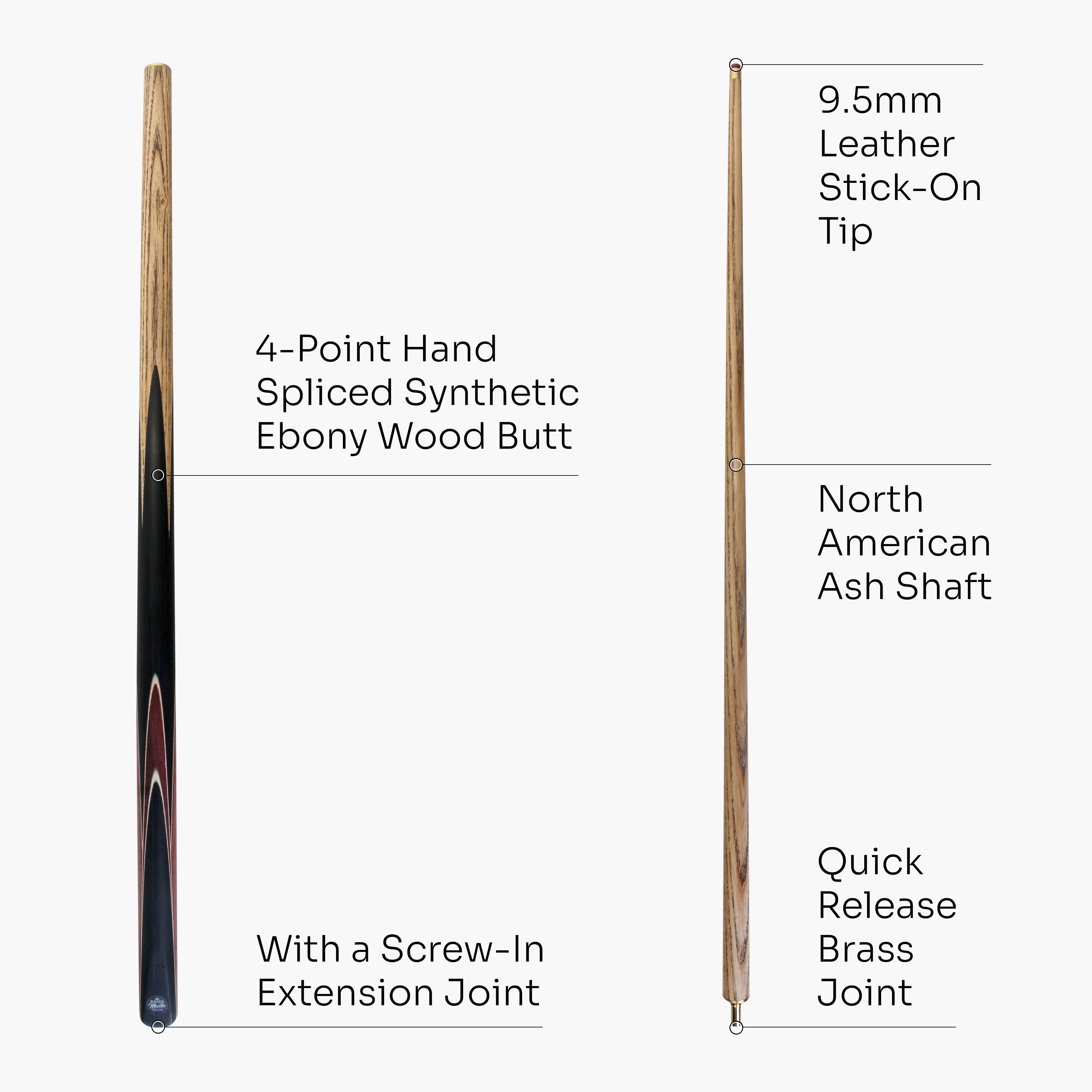Baize Master Crucible 57-inch cue and case set Cue + Case