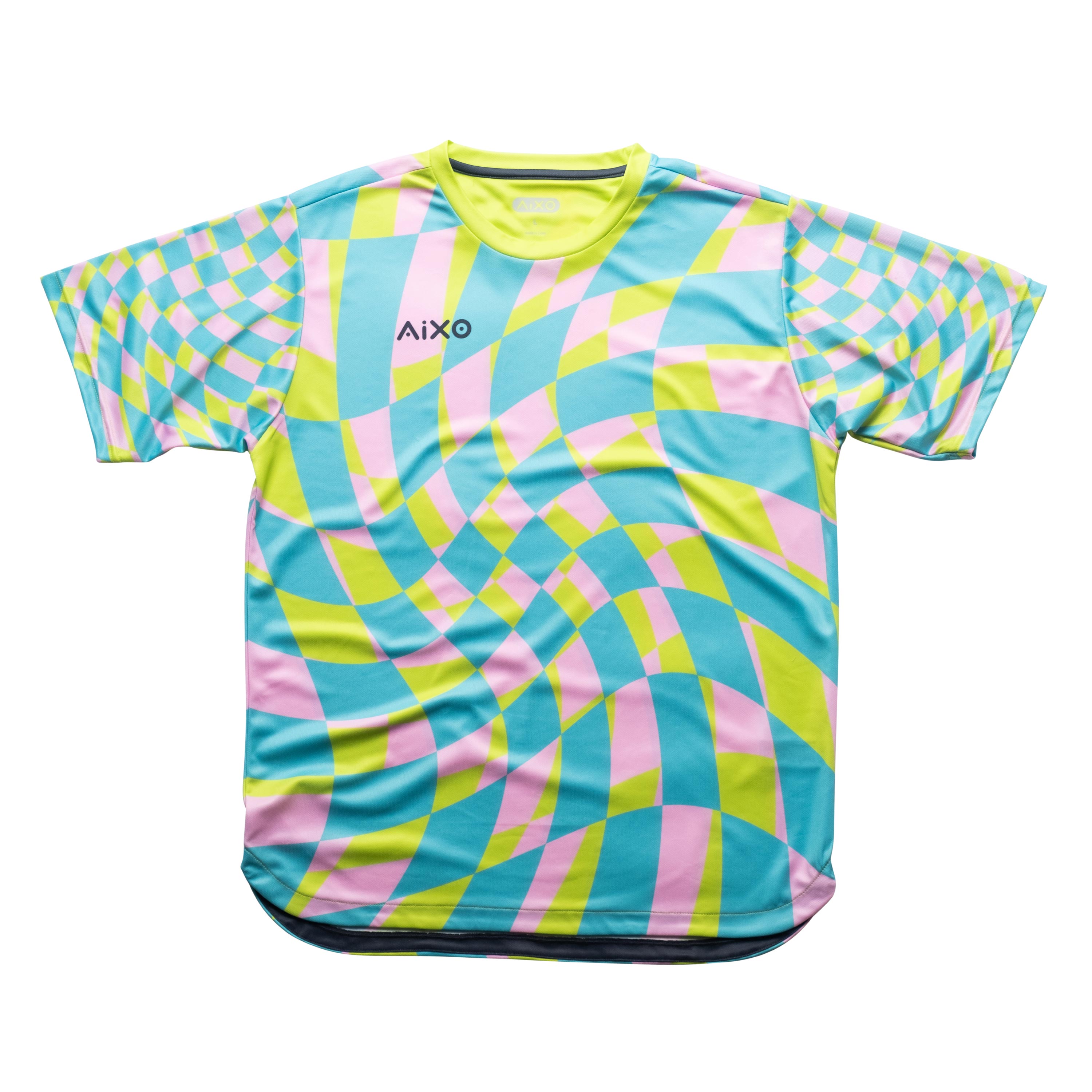 Aixo Checker Mens Top Lime Aixo