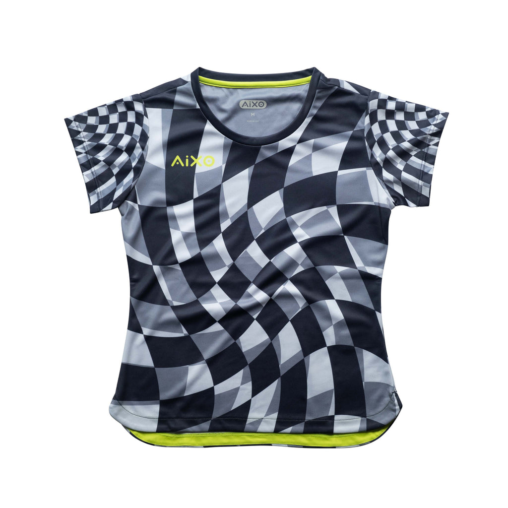 Aixo Checker Womens Top Grey Aixo