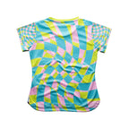 Aixo Checker Womens Top Lime Aixo