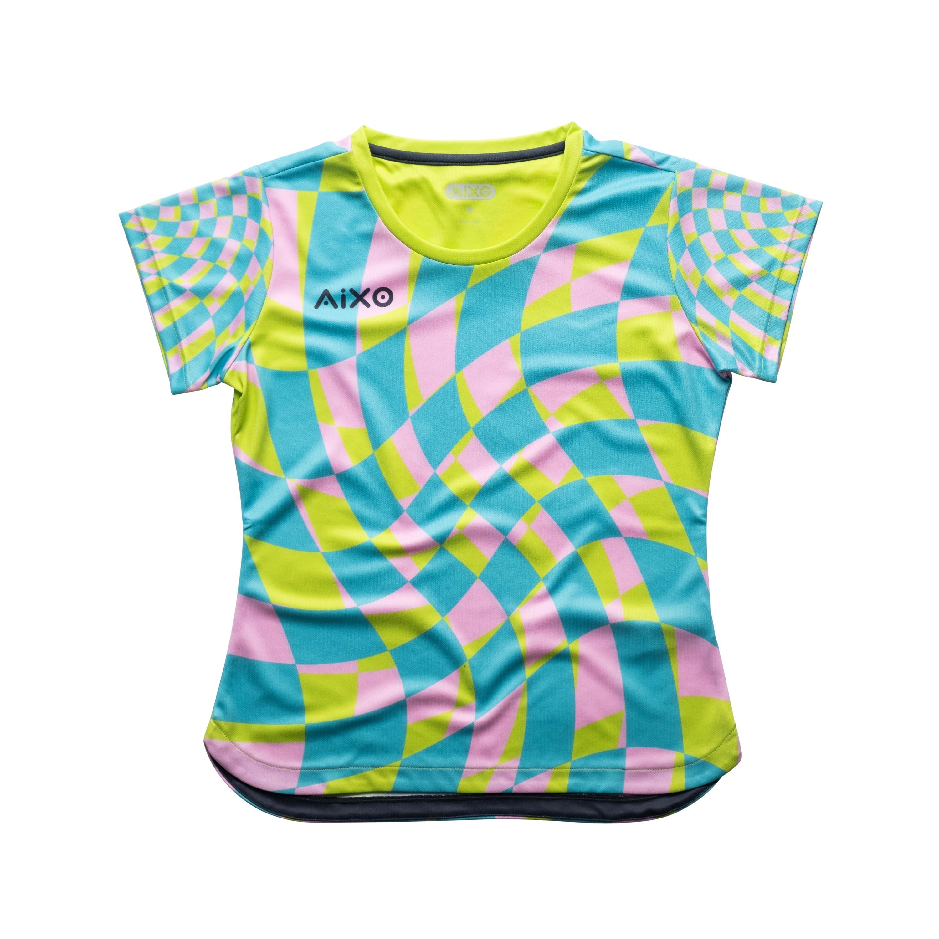 Aixo Checker Womens Top Lime Aixo