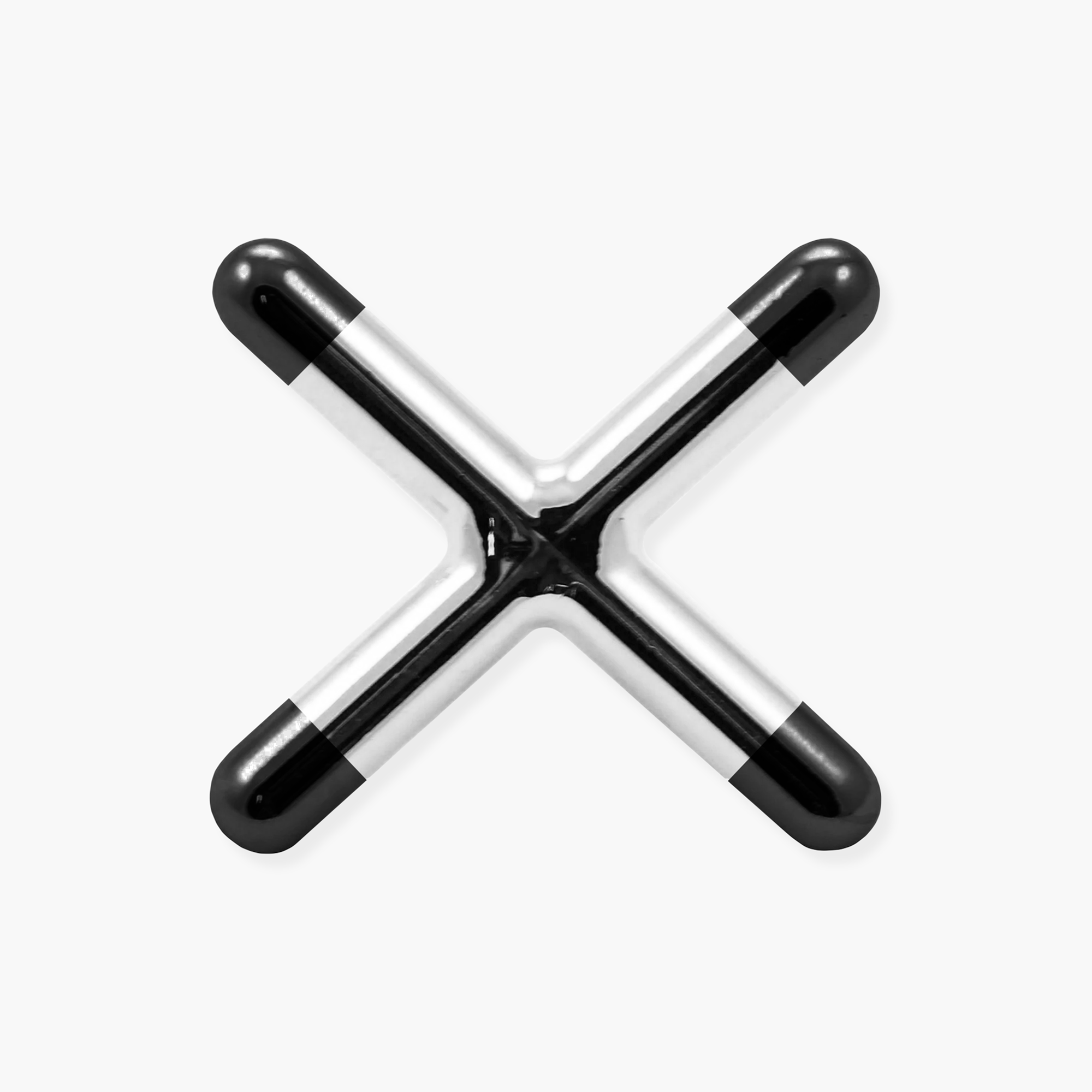 Chrome cross rest head with plastic toes