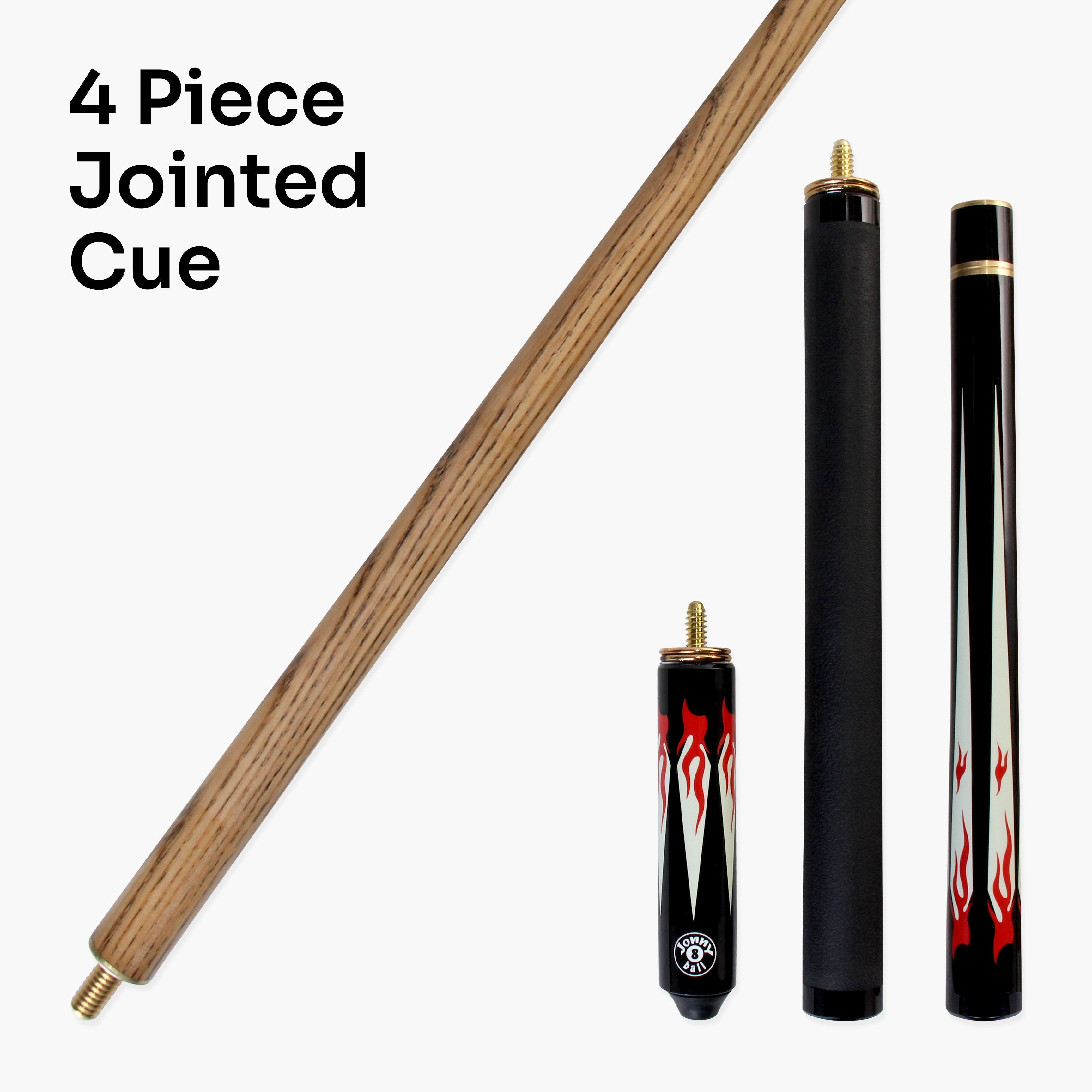 Jonny 8 Ball adjustable 57-inch 4-piece pool cue Cue + Case