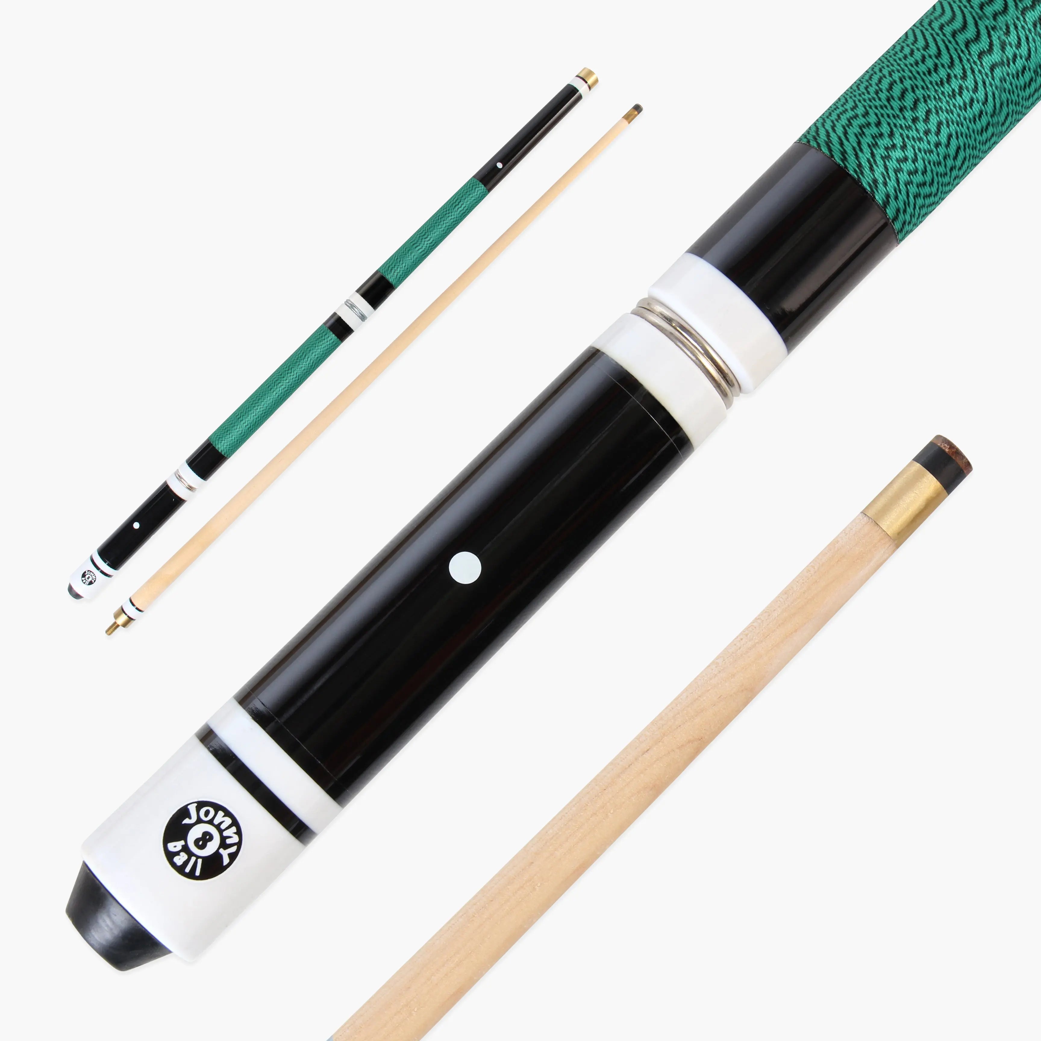 Jonny 8 Ball adjustable 4-piece cue with spare tips Cue + Case
