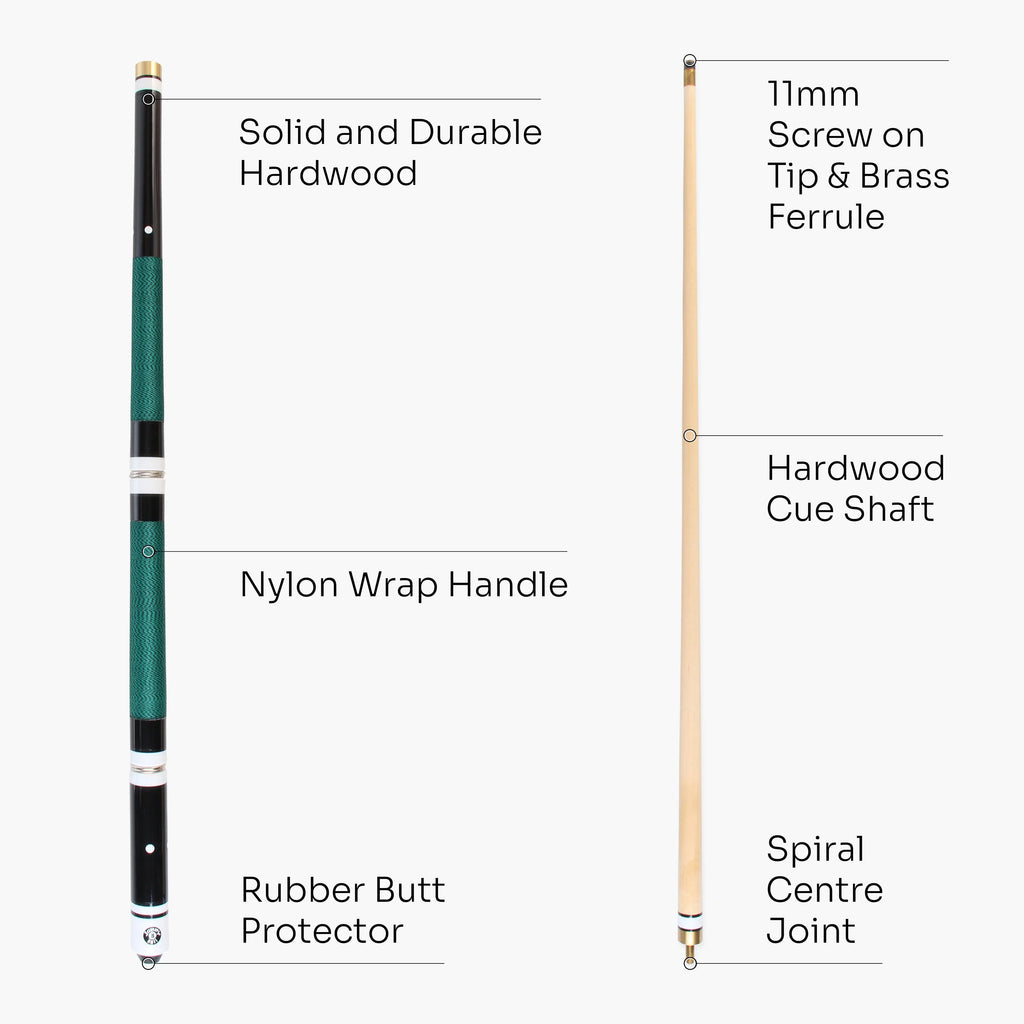 Jonny 8 Ball adjustable 4-piece cue with spare tips Cue + Case