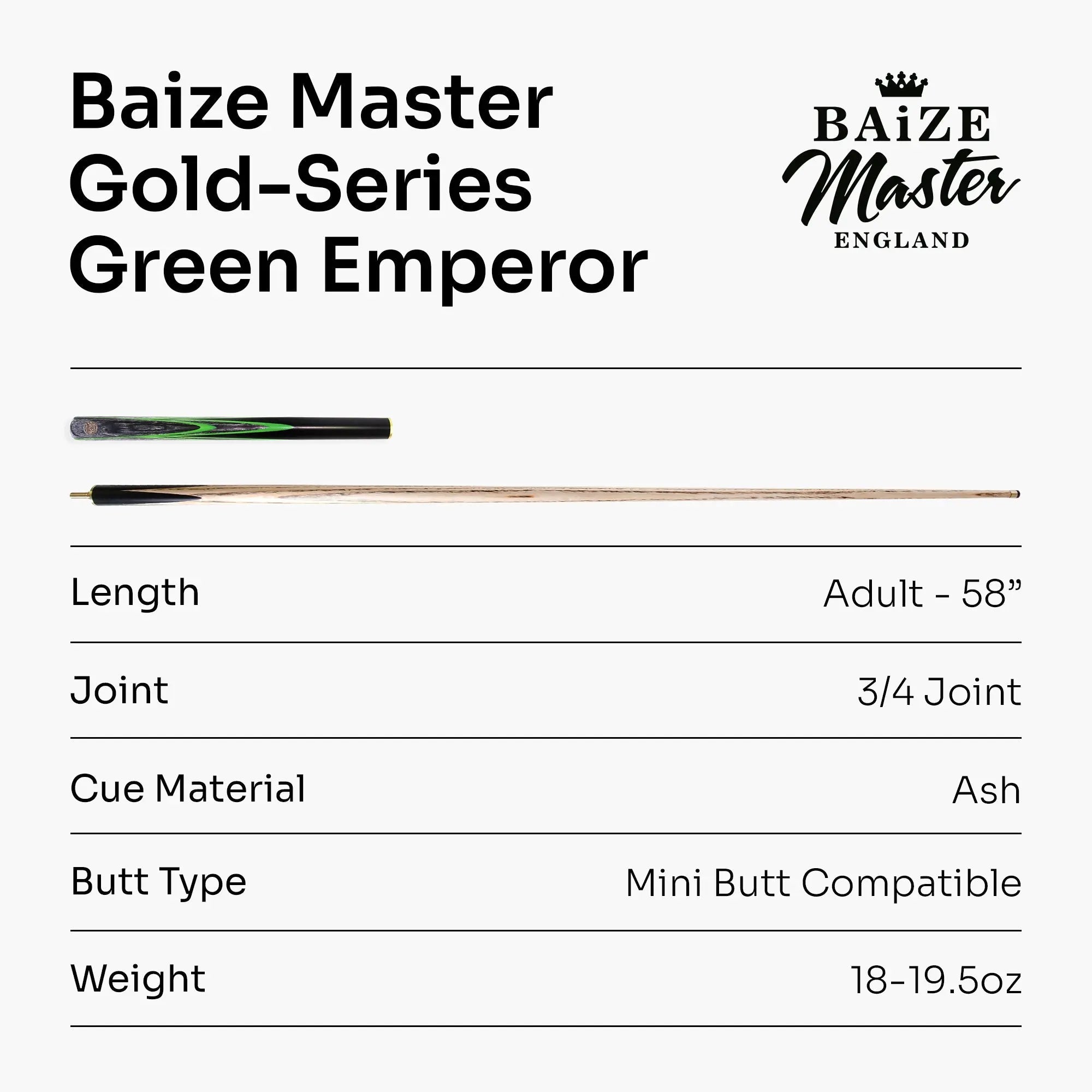 Baize Master G14 Green Emperor 57-inch pool cue Cue + Case