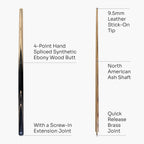 Baize Master Crucible 57-inch cue and case set Cue + Case